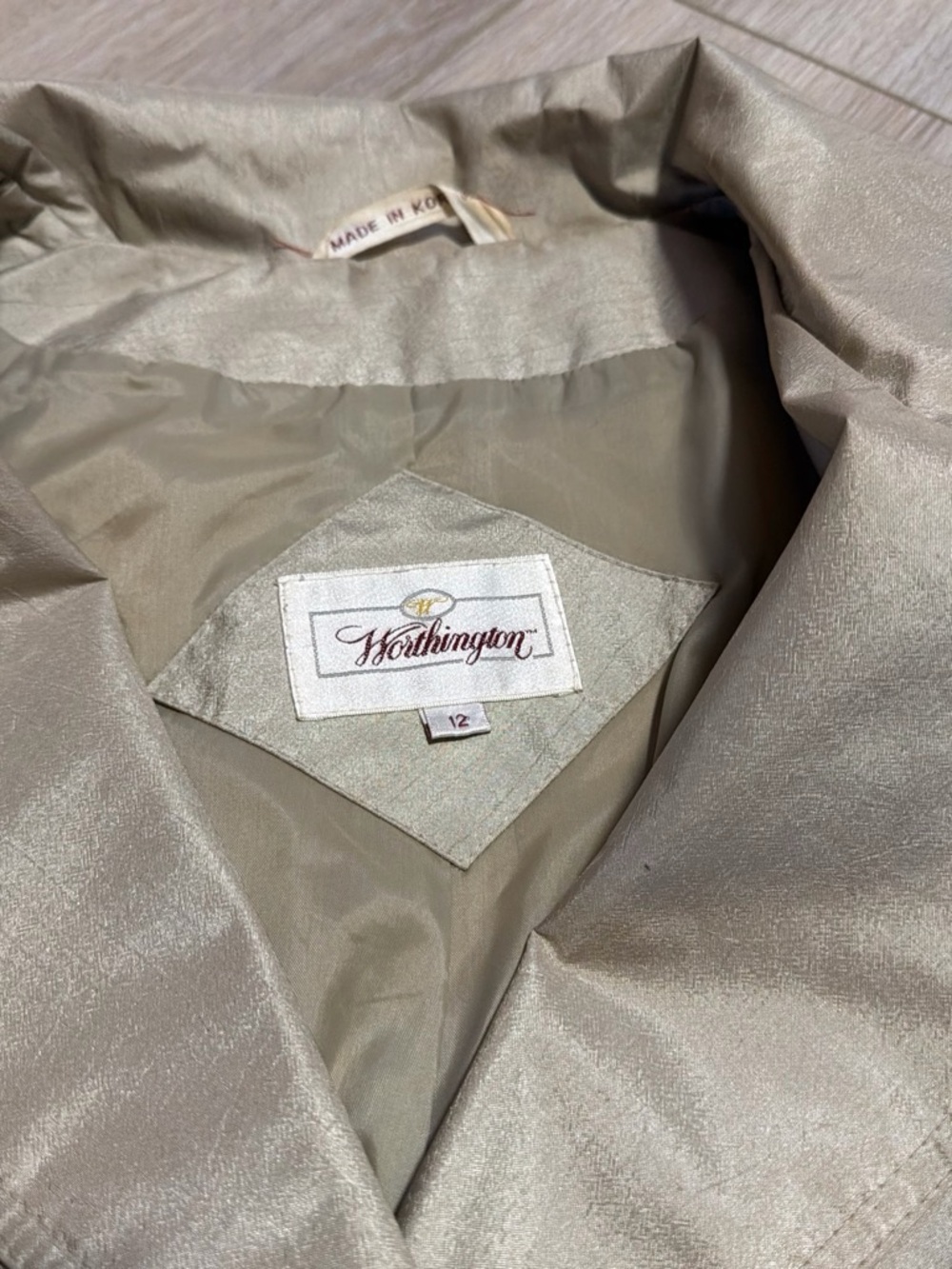 Worthington Neutral Beige Trench Coat with Belt - Picture 3 of 4